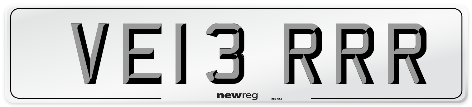 VE13 RRR Number Plate from New Reg